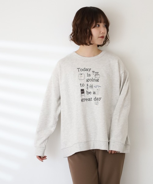 Emago（イマゴ）の「EMAGO ﾛｺﾞ刺繍ﾌﾟﾙｵｰﾊﾞｰ（スウェット・レディース・パープル/アイボリー/ブラック・FREE）」の12枚目の写真