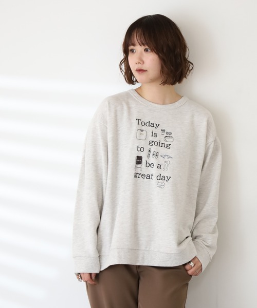 Emago（イマゴ）の「EMAGO ﾛｺﾞ刺繍ﾌﾟﾙｵｰﾊﾞｰ（スウェット・レディース・パープル/アイボリー/ブラック・FREE）」の14枚目の写真