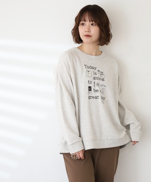 Emago（イマゴ）の「EMAGO ﾛｺﾞ刺繍ﾌﾟﾙｵｰﾊﾞｰ（スウェット・レディース・パープル/アイボリー/ブラック・FREE）」の15枚目の写真