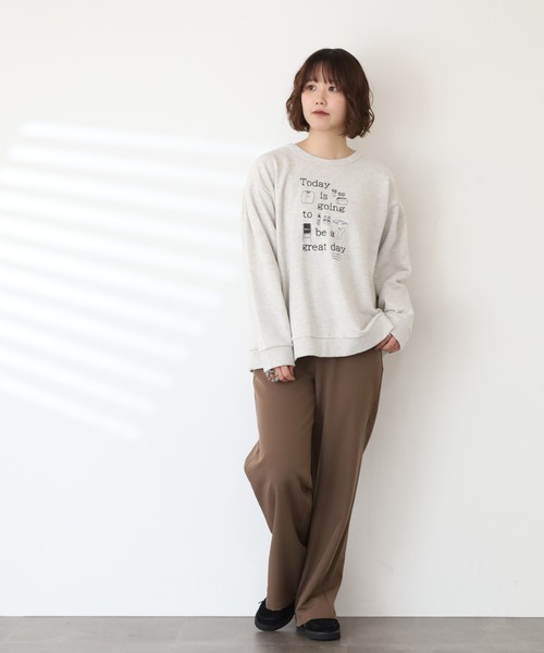 Emago（イマゴ）の「EMAGO ﾛｺﾞ刺繍ﾌﾟﾙｵｰﾊﾞｰ（スウェット・レディース・パープル/アイボリー/ブラック・FREE）」の16枚目の写真