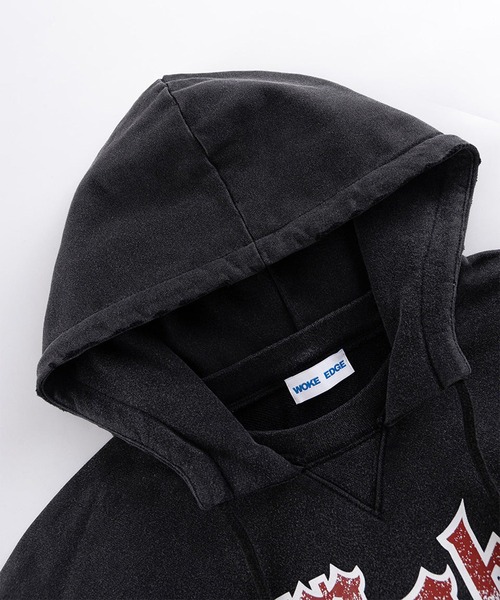 WOKE EDGE(ウォークエッジ)の「After Hoodie(パーカー・メンズ・ブラック/レッド・M/L)」の4枚目の写真