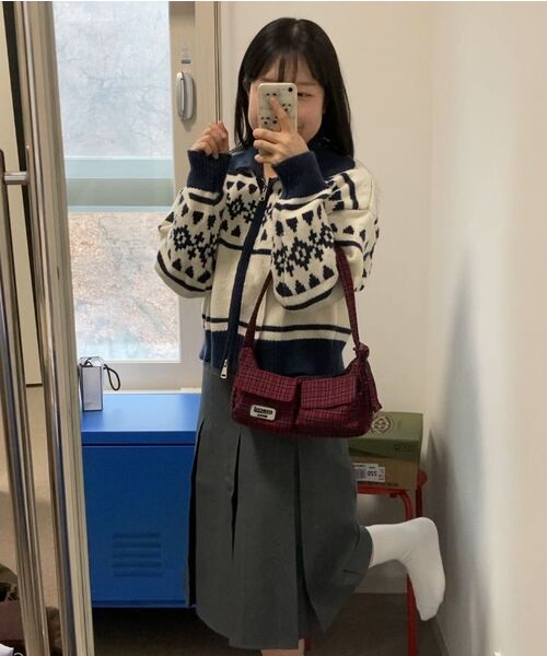 MACNI(マクニ)の「TWO POCKET MINI HOBO BAG RED CHECK(ショルダーバッグ・レディース・その他・FREE)」の15枚目の写真