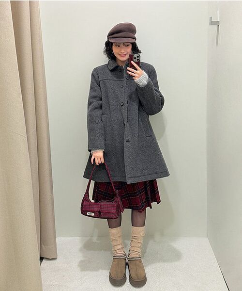 MACNI(マクニ)の「TWO POCKET MINI HOBO BAG RED CHECK(ショルダーバッグ・レディース・その他・FREE)」の8枚目の写真
