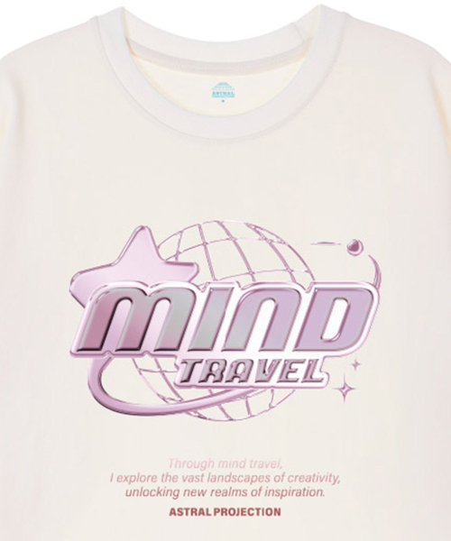 ASTRAL PROJECTION（アストラルプロジェクション）の「[オーバーサイズ]マインドトラベル 13番手 綿 ラウンドネック 半袖Tシャツ_アイボリー（Tシャツ/カットソー・メンズ・その他・LARGE/MEDIUM/XX-LARGE）」の3枚目の写真