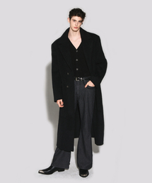 Rio handmade wool notched half double coat black