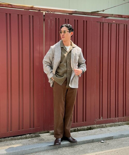A NOTHING(アナッシング)の「ストライプLCテーラード1/2シャツ(カーキ)(シャツ/ブラウス・レディース・その他・SMALL/MEDIUM/LARGE)」の6枚目の写真
