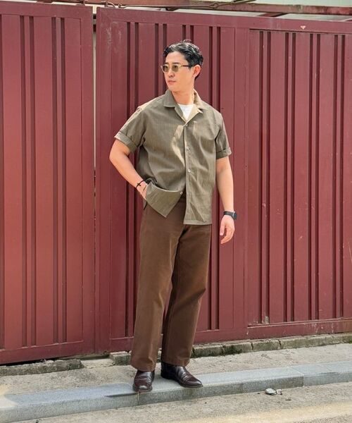A NOTHING(アナッシング)の「ストライプLCテーラード1/2シャツ(カーキ)(シャツ/ブラウス・レディース・その他・SMALL/MEDIUM/LARGE)」の9枚目の写真