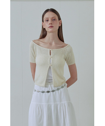 OFF-SHOULDER BUTTON UP CARDIGAN (IVORY)