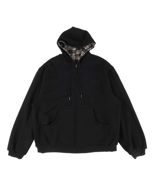 ERTR（イーアールティーアール）の「Reversible Check Hoodie Zip-Up Black（パーカー・レディース・その他・MEDIUM/LARGE）」の5枚目の写真