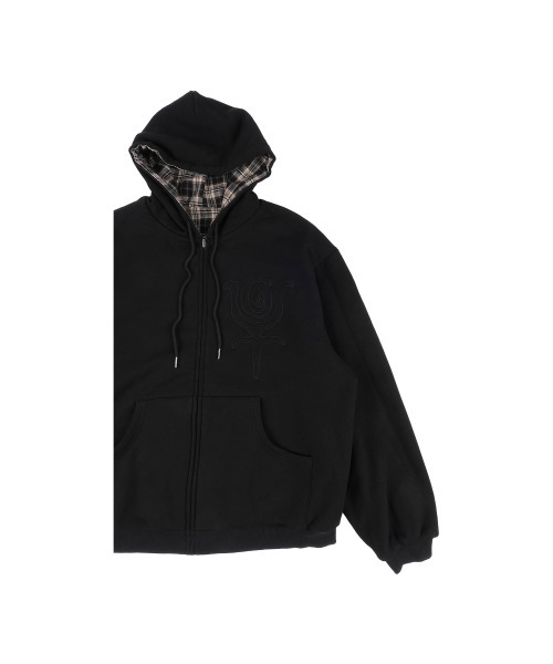 ERTR（イーアールティーアール）の「Reversible Check Hoodie Zip-Up Black（パーカー・レディース・その他・MEDIUM/LARGE）」の8枚目の写真