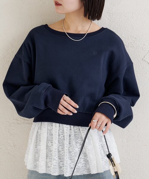 セール】ポイント刺繍ショートスウェット（スウェット）｜mystic