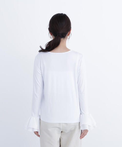 N.(N. Natural Beauty Basic)(エヌエヌナチュラルビューティーベーシック)の「カフスドッキングカットソー(Tシャツ/カットソー・レディース・グレー/オフホワイト/イエロー・フリ-)」の11枚目の写真