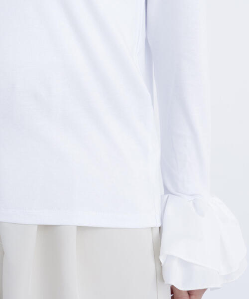 N.(N. Natural Beauty Basic)(エヌエヌナチュラルビューティーベーシック)の「カフスドッキングカットソー(Tシャツ/カットソー・レディース・グレー/オフホワイト/イエロー・フリ-)」の16枚目の写真