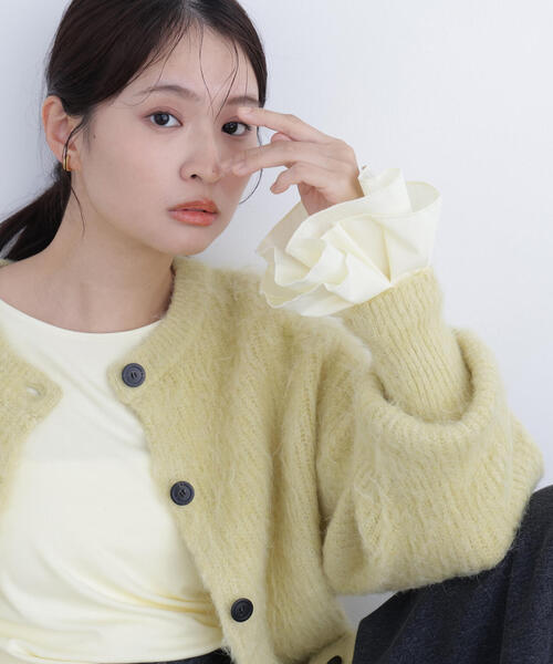 N.(N. Natural Beauty Basic)(エヌエヌナチュラルビューティーベーシック)の「カフスドッキングカットソー(Tシャツ/カットソー・レディース・グレー/オフホワイト/イエロー・フリ-)」の19枚目の写真