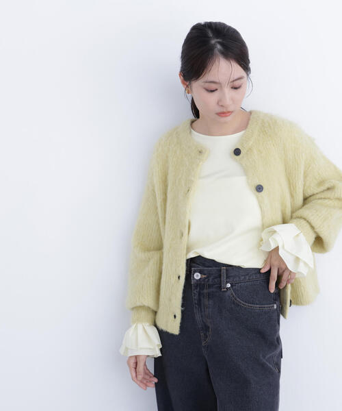 N.(N. Natural Beauty Basic)(エヌエヌナチュラルビューティーベーシック)の「カフスドッキングカットソー(Tシャツ/カットソー・レディース・グレー/オフホワイト/イエロー・フリ-)」の22枚目の写真