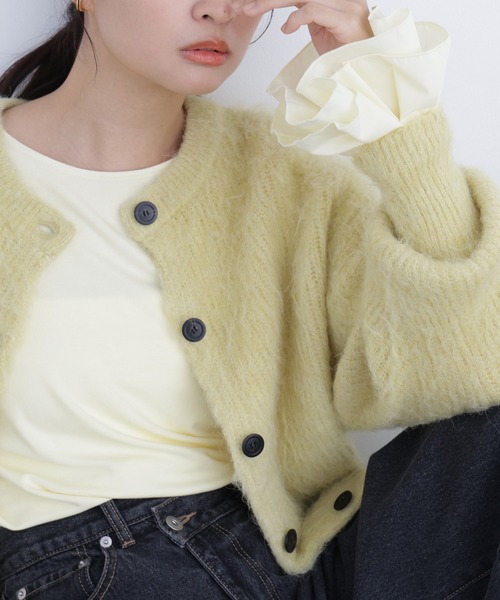 N.(N. Natural Beauty Basic)(エヌエヌナチュラルビューティーベーシック)の「カフスドッキングカットソー(Tシャツ/カットソー・レディース・グレー/オフホワイト/イエロー・フリ-)」の3枚目の写真