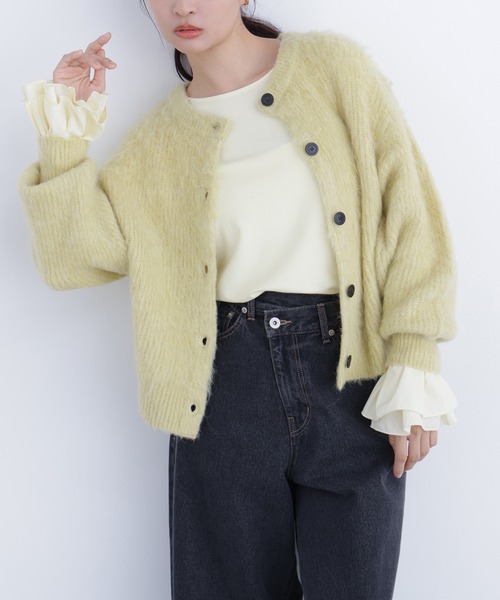 N.(N. Natural Beauty Basic)(エヌエヌナチュラルビューティーベーシック)の「カフスドッキングカットソー(Tシャツ/カットソー・レディース・グレー/オフホワイト/イエロー・フリ-)」の6枚目の写真