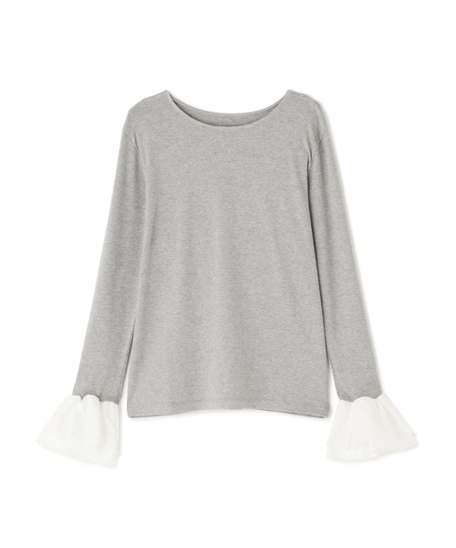 N.(N. Natural Beauty Basic)(エヌエヌナチュラルビューティーベーシック)の「カフスドッキングカットソー(Tシャツ/カットソー・レディース・グレー/オフホワイト/イエロー・フリ-)」の4枚目の写真