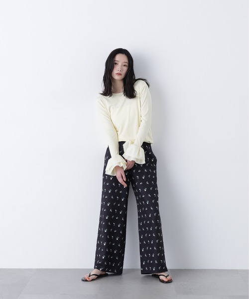 N.(N. Natural Beauty Basic)(エヌエヌナチュラルビューティーベーシック)の「カフスドッキングカットソー(Tシャツ/カットソー・レディース・グレー/オフホワイト/イエロー・フリ-)」の9枚目の写真