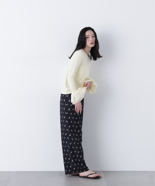 N.(N. Natural Beauty Basic)(エヌエヌナチュラルビューティーベーシック)の「カフスドッキングカットソー(Tシャツ/カットソー・レディース・グレー/オフホワイト/イエロー・フリ-)」の10枚目の写真