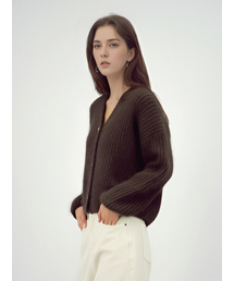 Rabbit Heavy Cardigan _Brown