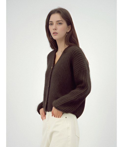ACUD(アクド)の「Rabbit Heavy Cardigan _Brown(カーディガン/ボレロ・レディース・ダークブラウン・FREE)」の1枚目の写真