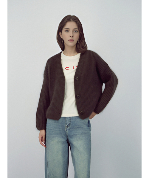 ACUD(アクド)の「Rabbit Heavy Cardigan _Brown(カーディガン/ボレロ・レディース・ダークブラウン・FREE)」の3枚目の写真