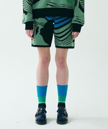 LANDSCAPE KNIT SHORTS/BLACK