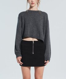 RACLEUR（ラクレール）の「RA Unbalanced Crop Knit [CHARCOAL]（ニット/セーター）」