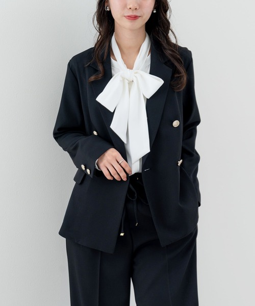 ANNA LUNA(アンナルナ)の「【ANNA LUNA】オケージョンにも◎ 大人のための万能 ジャケット(テーラードジャケット・レディース・ブラック/グレー/ネイビー・MEDIUM)」の3枚目の写真