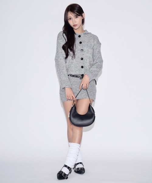tinkerend(ティンカーエンド)の「2-way Polo Collar Knit Dress / 2wayポロカラーニットワンピース ベルト付き(ニット/セーター・レディース・ライトブラウン/グレー・FREE)」の18枚目の写真