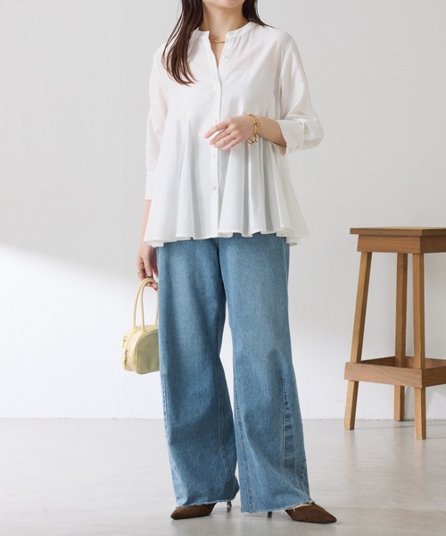 COLLAGE GALLARDAGALANTE(コラージュガリャルダガランテ)の「マチ切替ブラウス(シャツ/ブラウス・レディース・ピンク/ホワイト・FREE)」の3枚目の写真