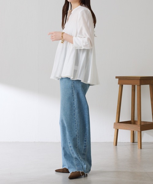 COLLAGE GALLARDAGALANTE(コラージュガリャルダガランテ)の「マチ切替ブラウス(シャツ/ブラウス・レディース・ピンク/ホワイト・FREE)」の11枚目の写真