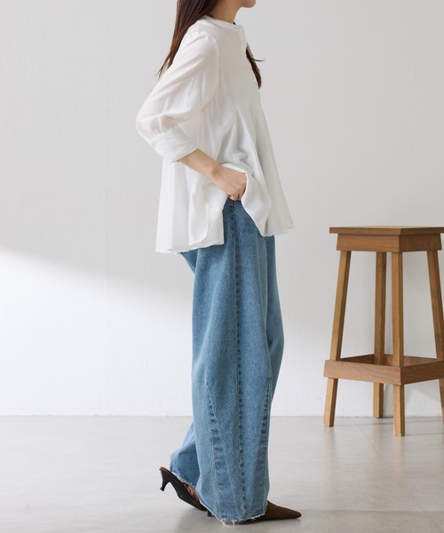 COLLAGE GALLARDAGALANTE(コラージュガリャルダガランテ)の「マチ切替ブラウス(シャツ/ブラウス・レディース・ピンク/ホワイト・FREE)」の13枚目の写真