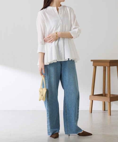 COLLAGE GALLARDAGALANTE(コラージュガリャルダガランテ)の「マチ切替ブラウス(シャツ/ブラウス・レディース・ピンク/ホワイト・FREE)」の14枚目の写真