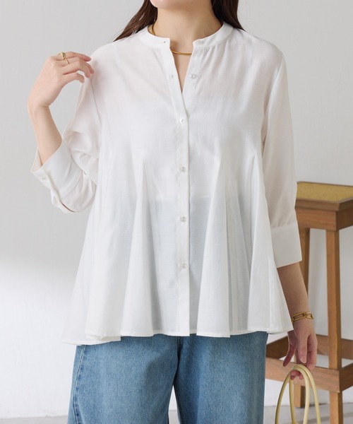 COLLAGE GALLARDAGALANTE(コラージュガリャルダガランテ)の「マチ切替ブラウス(シャツ/ブラウス・レディース・ピンク/ホワイト・FREE)」の5枚目の写真