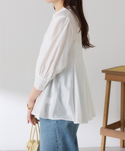 COLLAGE GALLARDAGALANTE(コラージュガリャルダガランテ)の「マチ切替ブラウス(シャツ/ブラウス・レディース・ピンク/ホワイト・FREE)」の7枚目の写真