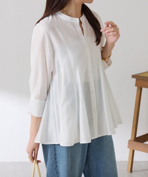 COLLAGE GALLARDAGALANTE(コラージュガリャルダガランテ)の「マチ切替ブラウス(シャツ/ブラウス・レディース・ピンク/ホワイト・FREE)」の9枚目の写真