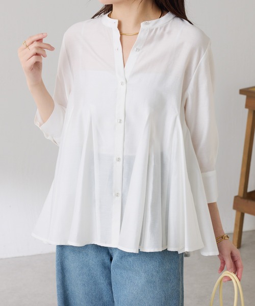 COLLAGE GALLARDAGALANTE(コラージュガリャルダガランテ)の「マチ切替ブラウス(シャツ/ブラウス・レディース・ピンク/ホワイト・FREE)」の15枚目の写真