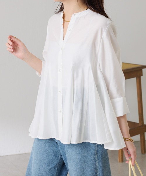 COLLAGE GALLARDAGALANTE(コラージュガリャルダガランテ)の「マチ切替ブラウス(シャツ/ブラウス・レディース・ピンク/ホワイト・FREE)」の16枚目の写真