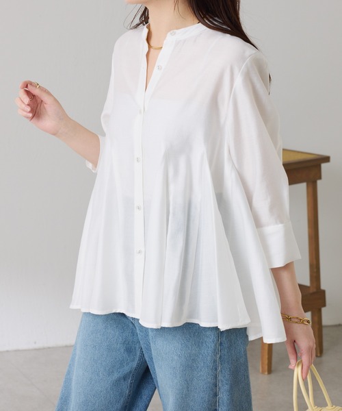 COLLAGE GALLARDAGALANTE（コラージュガリャルダガランテ）の「マチ切替ブラウス（シャツ/ブラウス・レディース・ピンク/ホワイト・FREE）」の17枚目の写真