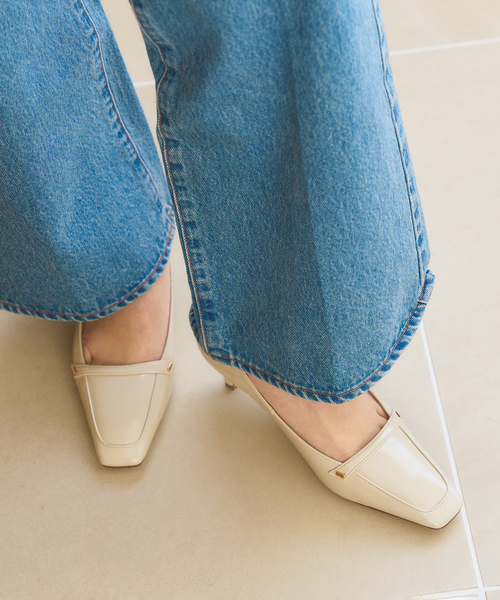 LE TALON（ルタロン）の「5cmスクエアローファーパンプス（パンプス・レディース・ブラックミックス/アイボリー・25cm/24.5cm/24cm/23.5cm/23cm/22.5cm/22cm）」の12枚目の写真