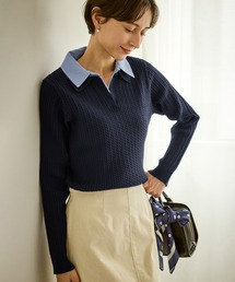 ROPE' PICNIC | ダブルカラーミニケーブルニット(ニット/セーター)