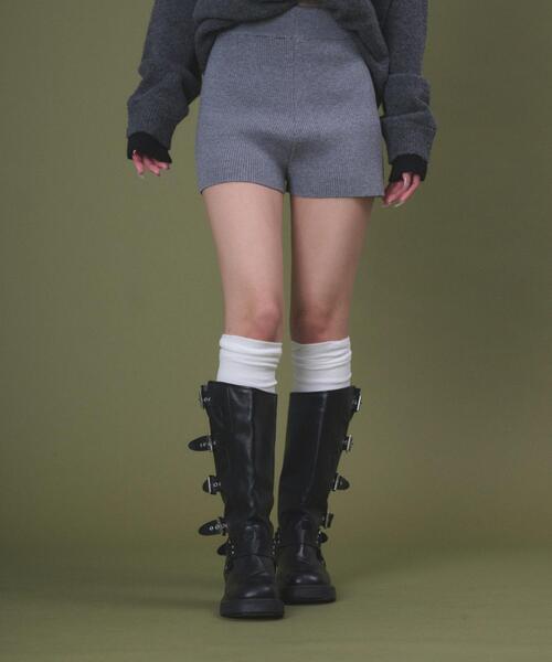 dispark（ディスパーク）の「DISPARK/【26年春夏新作】リブニットショートパンツ（スラックス・レディース・ブラック/杢グレー・FREE）」の9枚目の写真