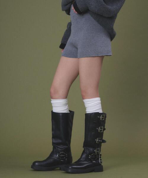 dispark（ディスパーク）の「DISPARK/【26年春夏新作】リブニットショートパンツ（スラックス・レディース・ブラック/杢グレー・FREE）」の10枚目の写真