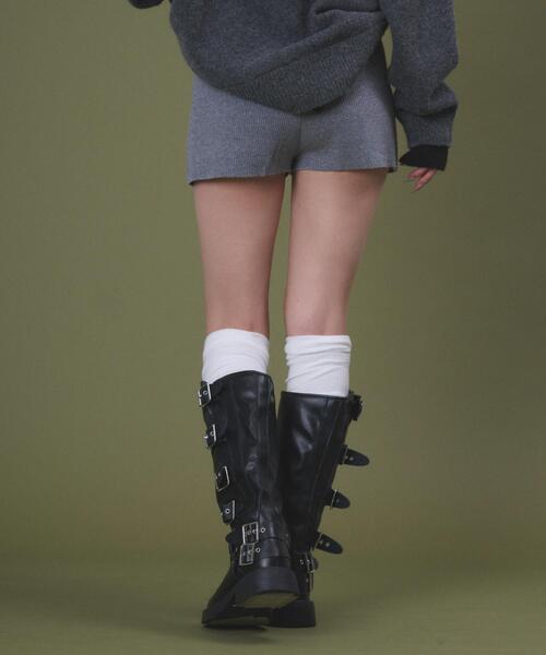 dispark（ディスパーク）の「DISPARK/【26年春夏新作】リブニットショートパンツ（スラックス・レディース・ブラック/杢グレー・FREE）」の11枚目の写真