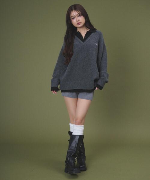 dispark（ディスパーク）の「DISPARK/【26年春夏新作】リブニットショートパンツ（スラックス・レディース・ブラック/杢グレー・FREE）」の12枚目の写真