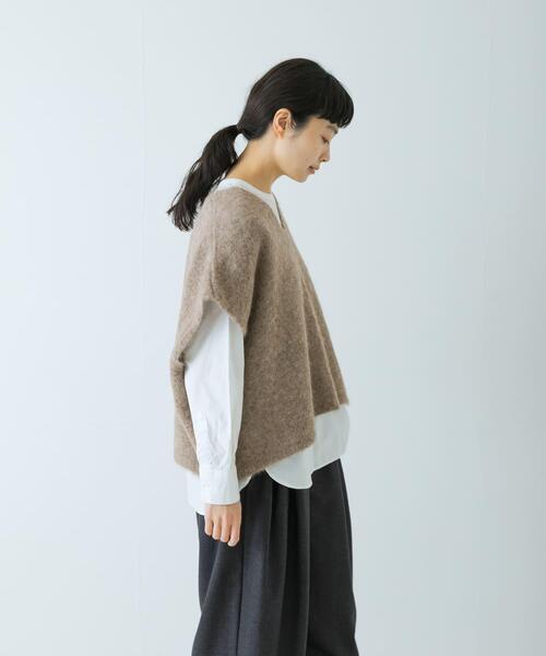 かぐれ（カグレ）の「アルパカワイドニットベスト（ベスト・レディース・グレー・FREE）」の20枚目の写真