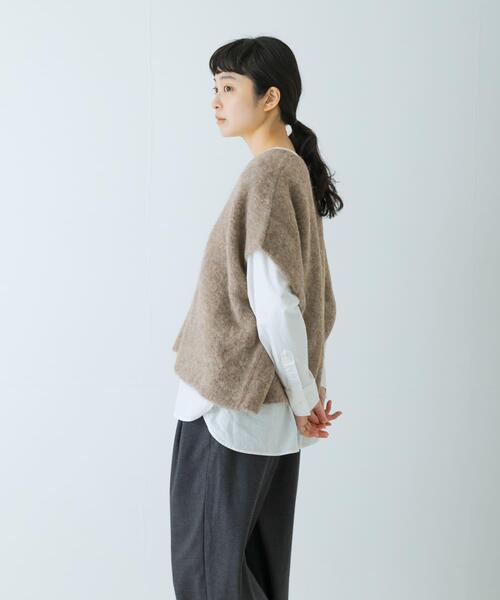 かぐれ（カグレ）の「アルパカワイドニットベスト（ベスト・レディース・グレー・FREE）」の21枚目の写真