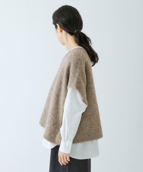 かぐれ（カグレ）の「アルパカワイドニットベスト（ベスト・レディース・グレー/ブラウン・FREE）」の15枚目の写真